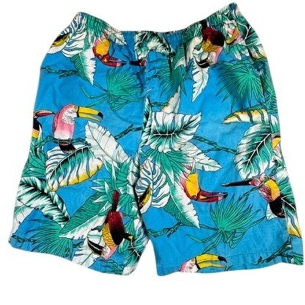 VTG Island Republic Men's Swim Trunks Size S Small Toucan‎ Parrot Tropical Beach